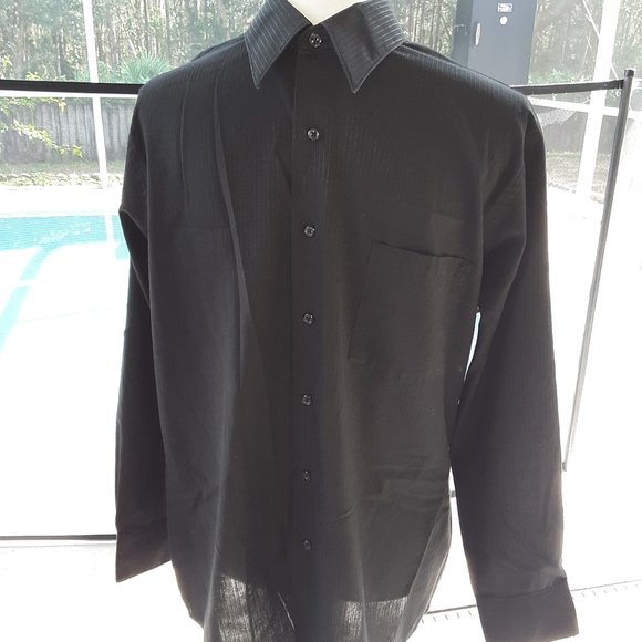 Van Heusen wrinkle-free fitted satin stripe shirt - Picture 1 of 5